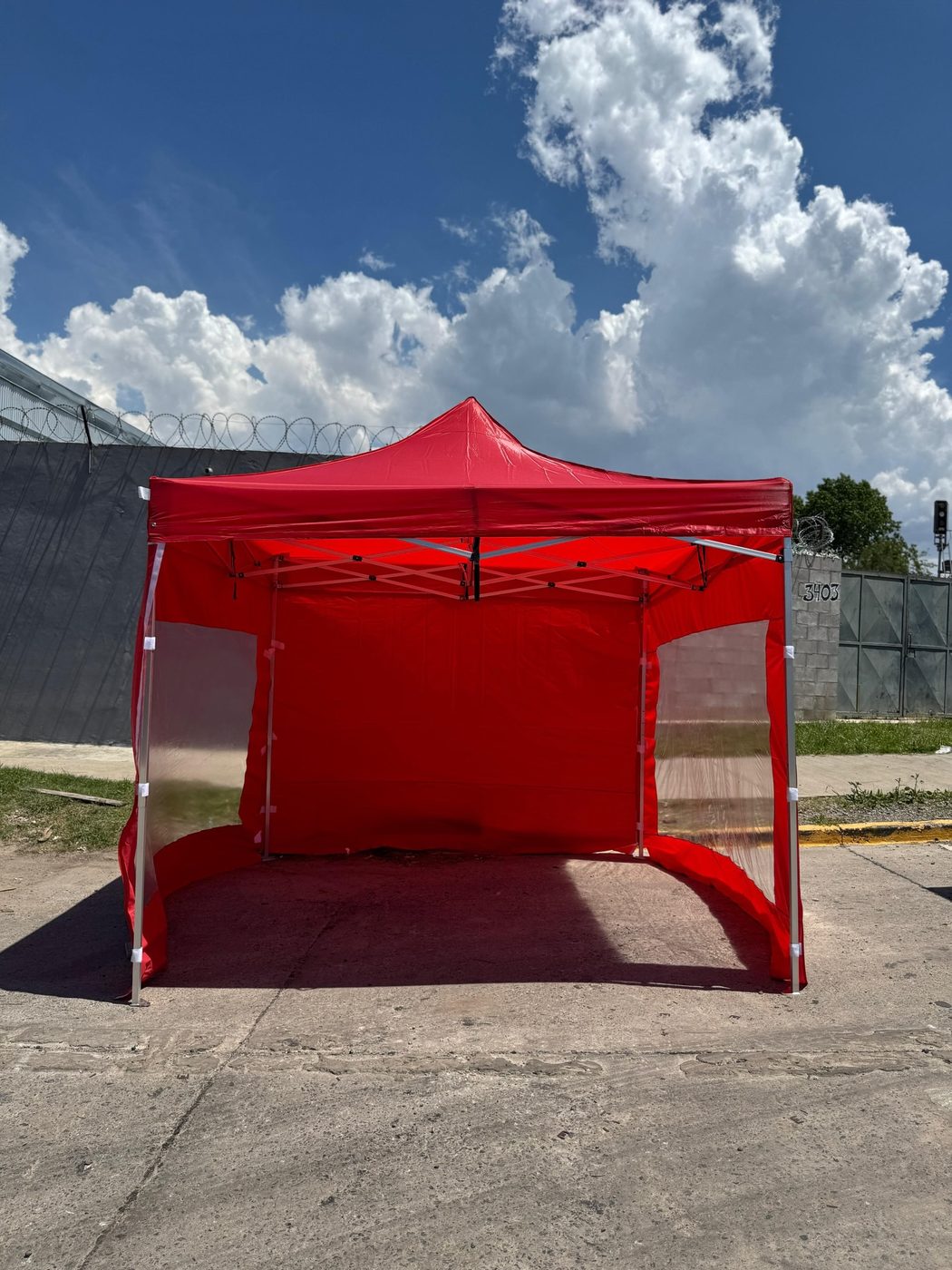 Gazebo plegable 3x6 metros color rojo